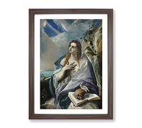 The Penitent Magdalene By El Greco Classic Painting Framed Print | A2 Walnut Framed Wall Art | Ready to Hang | Classic Historical Picture | Living Room Bedroom Lounge Office