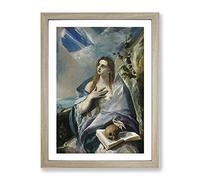 The Penitent Magdalene By El Greco Classic Painting Framed Print | A4 Oak Framed Wall Art | Ready to Hang | Classic Historical Picture | Living Room Bedroom Lounge Office
