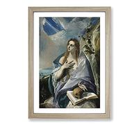 The Penitent Magdalene by El Greco Framed Print | A2 Oak Framed Wall Art | Ready to Hang | Modern Nature Picture | Living Room Bedroom Lounge Office
