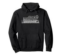 The Pennsylvania 1863 0-12-0 Steam Locomotive Diagram Pullover Hoodie