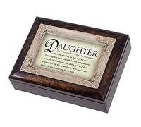 The Perfect Daughter Dark Wood Finish Jewelry Music Box Plays Tune Amazing Grace