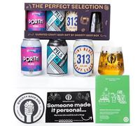 The Perfect Lager Selection - Lager Gift Box, with Glassware and Tasting Notes - by QWERTY Beer Box - Birthday Gifts For Men, Hamper Presents For Men