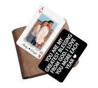 The Perfect Love Customized Couple Photo Keepsake For Wedding Personalized Romantic Woman Men Gift Playing-Card Style Wallet Card Custom Photo And Message Metal Wallet Card For Husband Wife Him Her