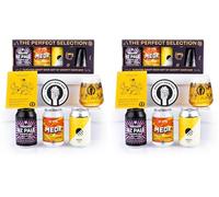 The Perfect Selection - Pale Ale & IPA Beer Gift Box, with Glassware and Tasting Notes - by QWERTY Beer Box - Birthday Gifts For Men presents for men (Pack of 2)