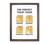 The Perfect Toast Guide Typography Framed Print | A2 Walnut Framed Wall Art | Ready to Hang | Modern Positive Affirmations Picture | Living Room Bedroom Lounge Office