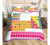 The Periodic Table Comforter Cover Set Chemistry Bedding Set for Boys Girls Children Teching Tools Colorful Bedding Duvet Cover Set Room Decor King Size With 2 Pillow Case