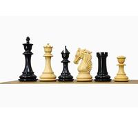 The Persian Knight Luxury Chess Pieces in Ebony Wood and Natural Boxwood with 2 Extra Queens- 4.4" King Triple Weighted Chess Set