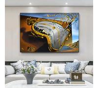 The Persistence of Memory Canvas Paintings by Salvador Dali Famous Wall Art Posters and Prints Wall Pictures Home Decor 70x100cm(28x39in) Frameless