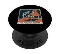 The Personal Trainer Skeleton Tarot Card Vintage Graphic PopSockets Adhesive PopGrip