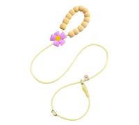 The Pet Leash Dog Lead is 150cm Long. The Flower Pet P Chain Won't Pinch Your Hand And Can Be Carried Diagonally With The Adjustable Dog Leash.(Beige)