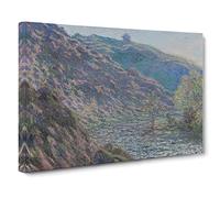 The Petite Creuse River By Claude Monet Canvas Print | Gallery Wrapped 30mm Frame Wall Art | 30x20 inches | Ready to Hang | Impressionist Landscape Picture | Living Room Bedroom Lounge Office