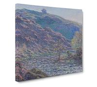 The Petite Creuse River by Claude Monet Classic Painting Canvas Wall Art Print Ready to Hang, Framed Picture for Living Room Bedroom Home Office Décor, 20x20 Inch (50x50 cm)
