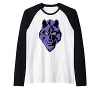 The Phantom Devil Wolf Face Retro Comic Raglan Baseball Tee