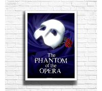 The Phantom of The Opera1 Poster Print, Musical Print, A4 A3 West End Broadway Theatre Show, Wall Art Deco Special Canvas West End Print, London theatre art frame options (A4 Framed (White))