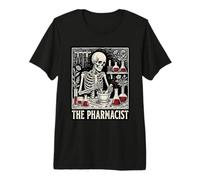 The Pharmacist Skeleton Tarot Card Dark Apothecary Art Premium T-Shirt