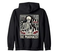 The Pharmacist Skeleton Tarot Card Dark Apothecary Art Zip Hoodie