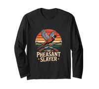 The Pheasant Slayer Upland Bird Hunting Retro Long Sleeve T-Shirt