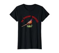 The Pheasant Whisperer Funny Wildlife & Hunting Graphic T-Shirt, Women, Black, Large
