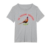 The Pheasant Whisperer Funny Wildlife & Hunting Graphic T-Shirt, Women's Plus, Heather Grey, 2X