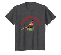 The Pheasant Whisperer Funny Wildlife & Hunting Graphic T-Shirt, Youth, Dark Heather Grey, Small