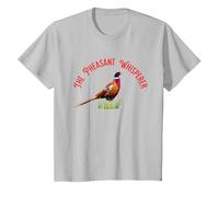 The Pheasant Whisperer Funny Wildlife & Hunting Graphic T-Shirt, Youth, Silver Grey, X-Small