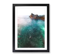 The Phi Islands In Thailand Painting Modern Framed Print | A4 Black Framed Wall Art | Ready to Hang | Modern Historical Picture | Living Room Bedroom Lounge Office