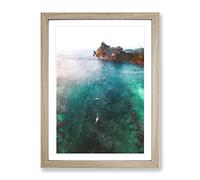 The Phi Islands In Thailand Painting Modern Framed Print | A4 Oak Framed Wall Art | Ready to Hang | Modern Historical Picture | Living Room Bedroom Lounge Office