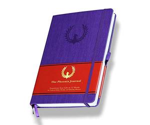 The Phoenix Journal - Best Daily Goal Planner, Organizer, & Calendar for Goal Setting, Gratitude, Happiness, & Productivity - Vision Board & Habit Tracking - 12 Weeks, Undated, Hardcover (Purple)