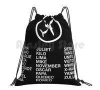 The Phonetic Alphabet With A Picture Of An Airplane. Backpack Drawstring Bags Gym Bag Waterproof Aviation Funny Aviator