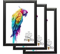 The Photo Album Co SHERWOOD A4 (21x29.7cm) Black Photo Frame Acrylic (Non-Glass) Front Pack of 3