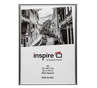 The Photo Album Company Hampton Frames BACKLOADER Poster Certificate Frame Acrylic (Non Glass) Silver A4 (21x30cm) A4MARSILNGX