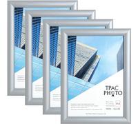 The Photo Album Company Limited | Snap Frame Pack | A4 (21x30cm), Silver, Satin Finish, Metal, Acrylic Front, Wall Mount | Rectangular Design for Posters, Certificates, Photos
