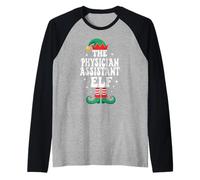 The Physician Assistant Elf Funny Christmas Raglan Baseball Tee