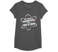 The Physics is Theoretical The Fun is Real Science Physicist T-Shirt, Girls, Asphalt Grey, X-Small