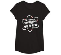 The Physics is Theoretical The Fun is Real Science Physicist T-Shirt, Girls, Black, Medium