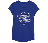 The Physics is Theoretical The Fun is Real Science Physicist T-Shirt, Girls, Royal Blue, Small