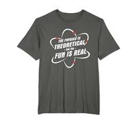 The Physics is Theoretical The Fun is Real Science Physicist T-Shirt, Men's Big and Tall, Asphalt Grey, 5X Tall