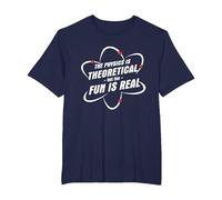 The Physics is Theoretical The Fun is Real Science Physicist T-Shirt, Men's Big and Tall, Navy Blue, 5X Tall