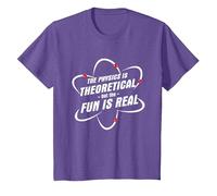 The Physics is Theoretical The Fun is Real Science Physicist T-Shirt, Youth, Purple Heather, Small
