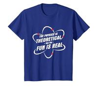 The Physics is Theoretical The Fun is Real Science Physicist T-Shirt, Youth, Royal Blue, Medium