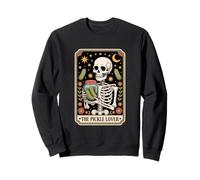 The Pickle Lover Skeleton Tarot Spooky Halloween Sweatshirt