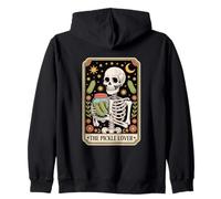 The Pickle Lover Skeleton Tarot Spooky Halloween Zip Hoodie