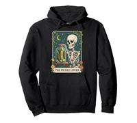 The Pickle Lover Tarot Card Skeleton Pullover Hoodie