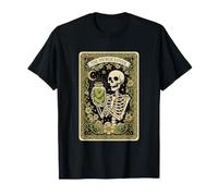 The Pickle Lover Tarot Skeleton Dill Jar Flowers T-Shirt