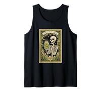 The Pickle Lover Tarot Skeleton Dill Jar Flowers Tank Top