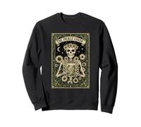 The Pickle Lover Tarot Skeleton Sunflower Crown Jar Sweatshirt