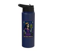 The Pickle Princess Tarot Card Pickle Lover Gothic Skeleton Stainless Steel Insulated Water Bottle