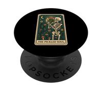 The Pickled Soul Funny Skeleton Pickle Jar Tarot Card Vibe PopSockets Adhesive PopGrip
