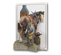 The Pictoria Press Horse & Blacksmith - Forge - a 3D Pop Up Greeting Card from