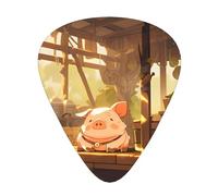 The pig is sleeping. Printed guitar picks - three thicknesses: thin, medium and thick, suitable for electric guitar, bass and ukulele.